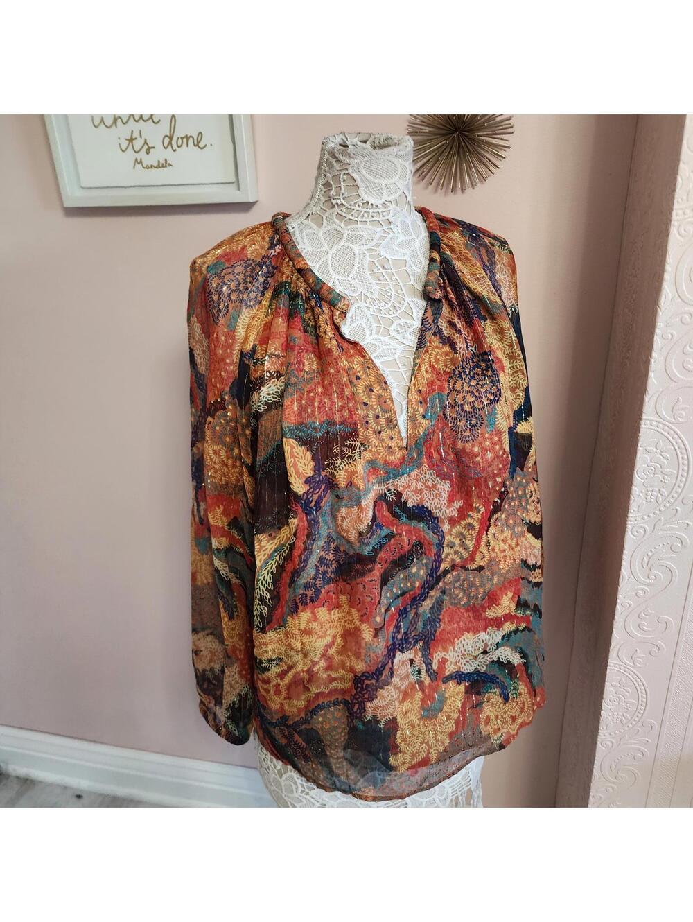 NWT A.L.C. Blouse mutli metallic 8